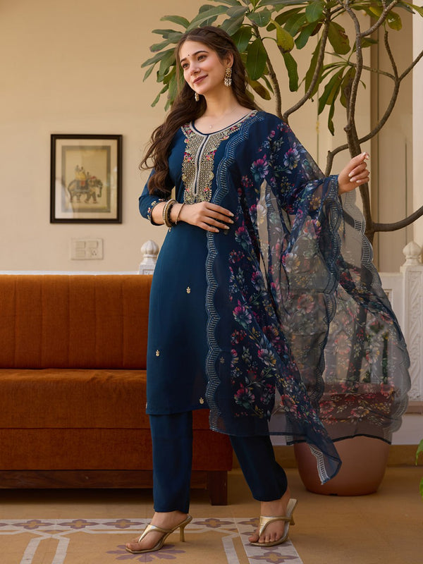 Vibhu's mbroidery Kurti Set.