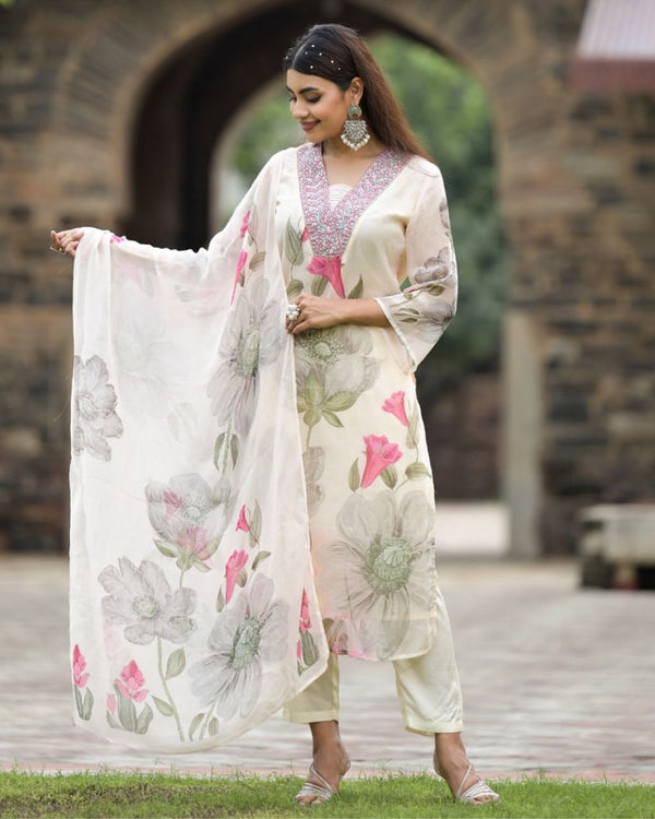 Aayna's New Embroidary Kurti Set