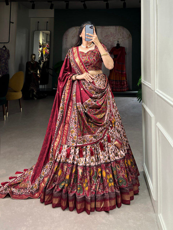 Siya's New Classic Tussar silk Lehenga Choli.