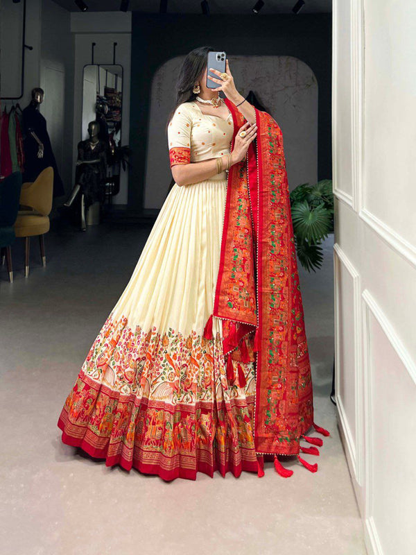 Shobha's New Design Silk Lehenga Choli with Intricate Print and Dupatta 🩷💛
